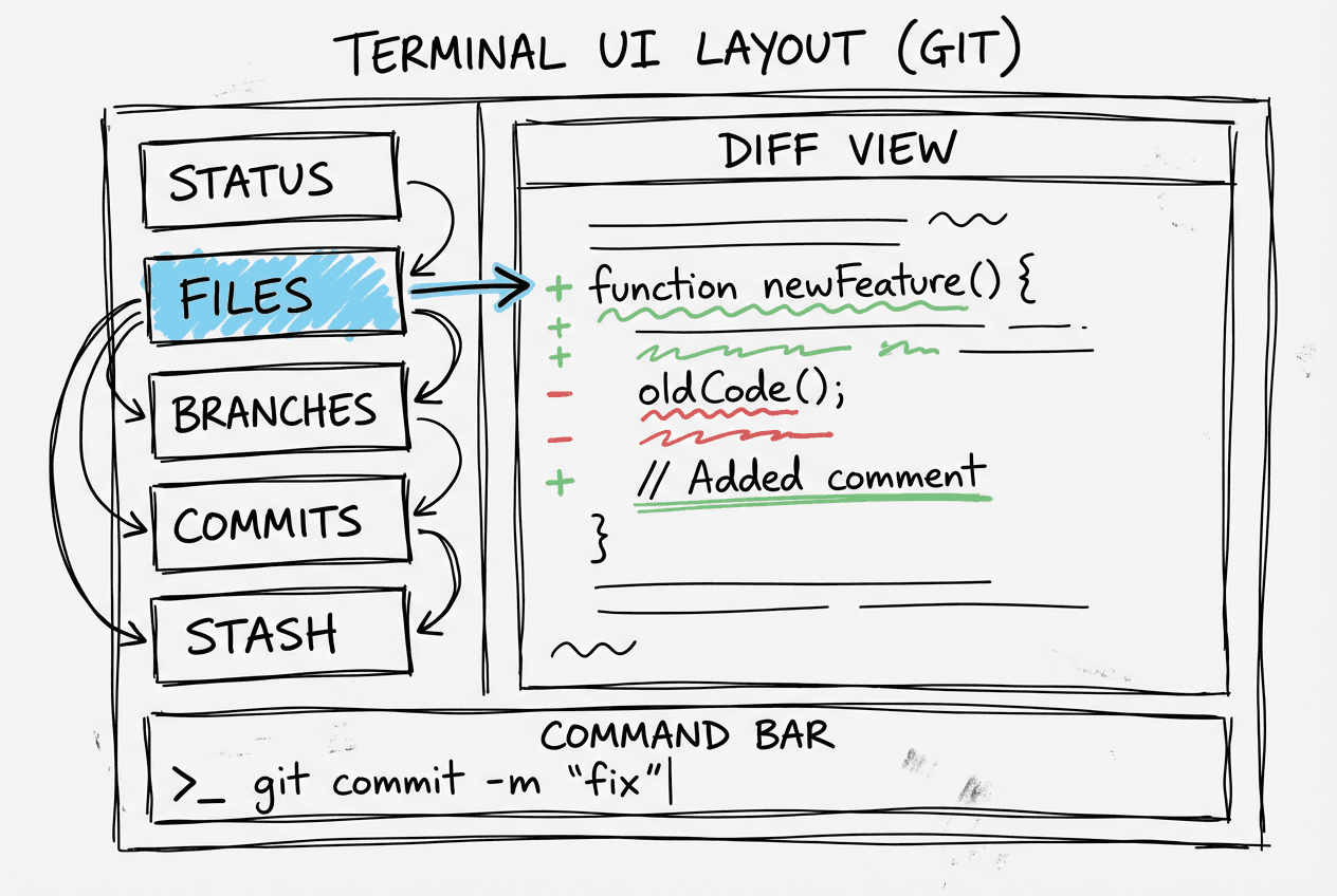 Lazygit 界面布局